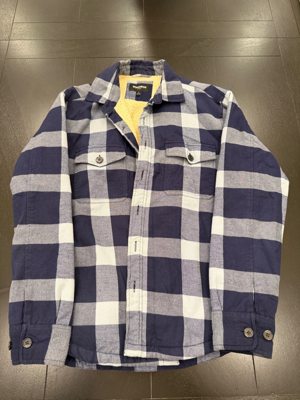Bonobos Navy and White Plaid Lightweight Shirt Jacket